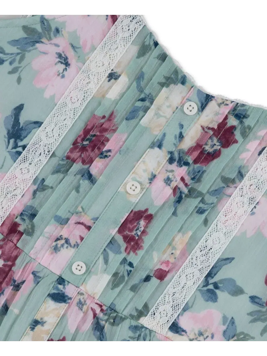 Детское платье без рукавов Sweetheart Sleeveless Mini Dress abercrombie kids — изображение 3 из 4, зеленый