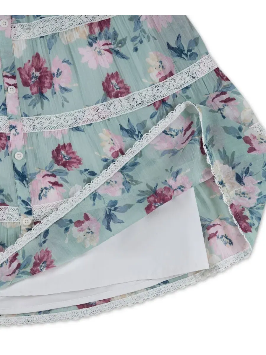 Детское платье без рукавов Sweetheart Sleeveless Mini Dress abercrombie kids — изображение 4 из 4, зеленый