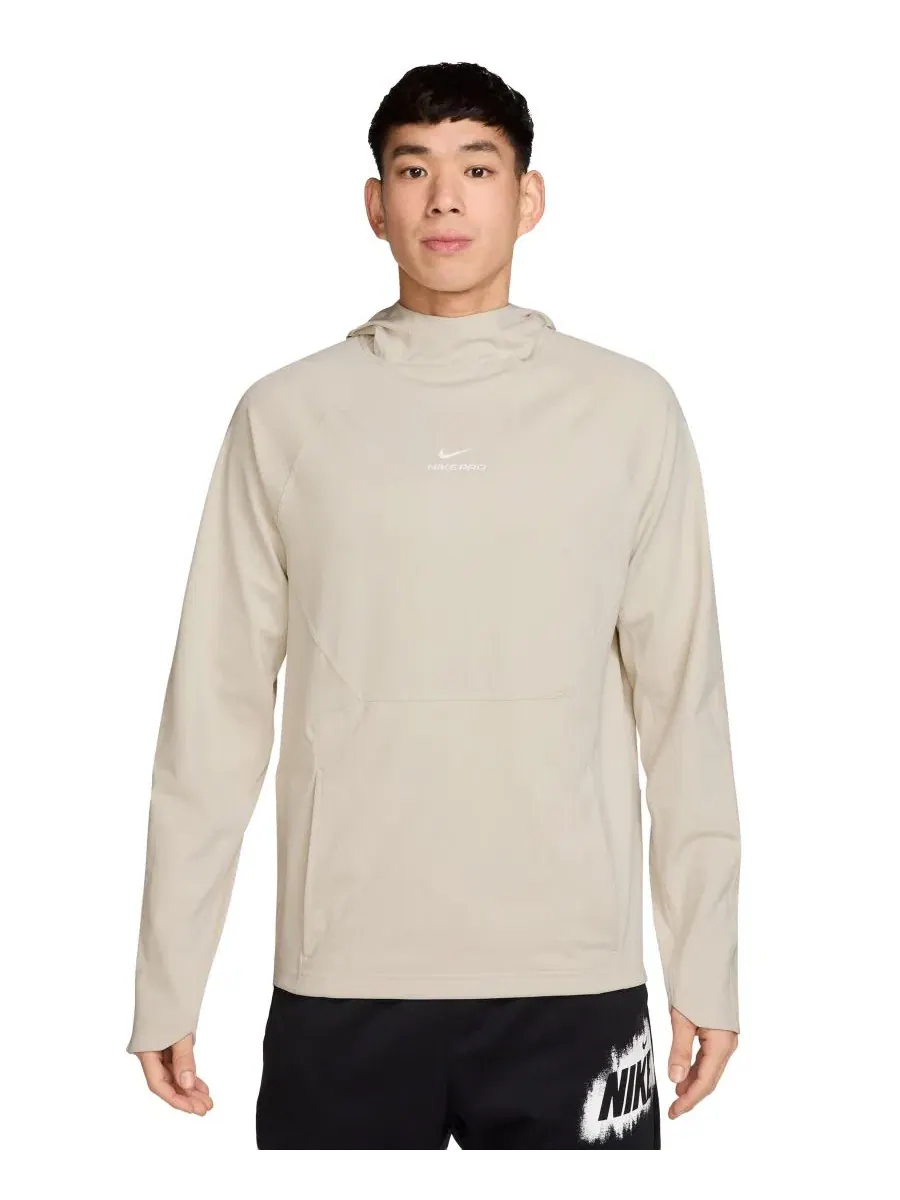 Мужская тренировочная толстовка Nike Pro Dri-FIT — изображение 1 из 3, светлый коричневый/белый