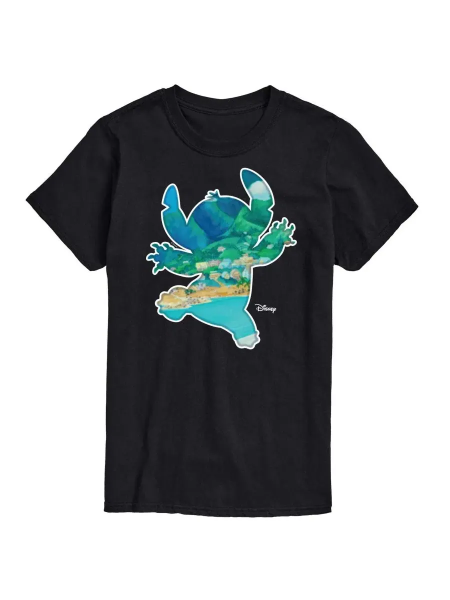 Футболка с принтом Lilo and Stitch Silhouette Scene AIRWAVES — изображение 1 из 3, черный