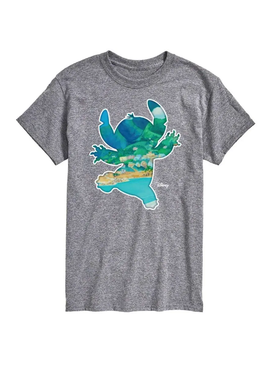 Футболка с принтом Lilo and Stitch Silhouette Scene AIRWAVES — изображение 1 из 3, приглушенный