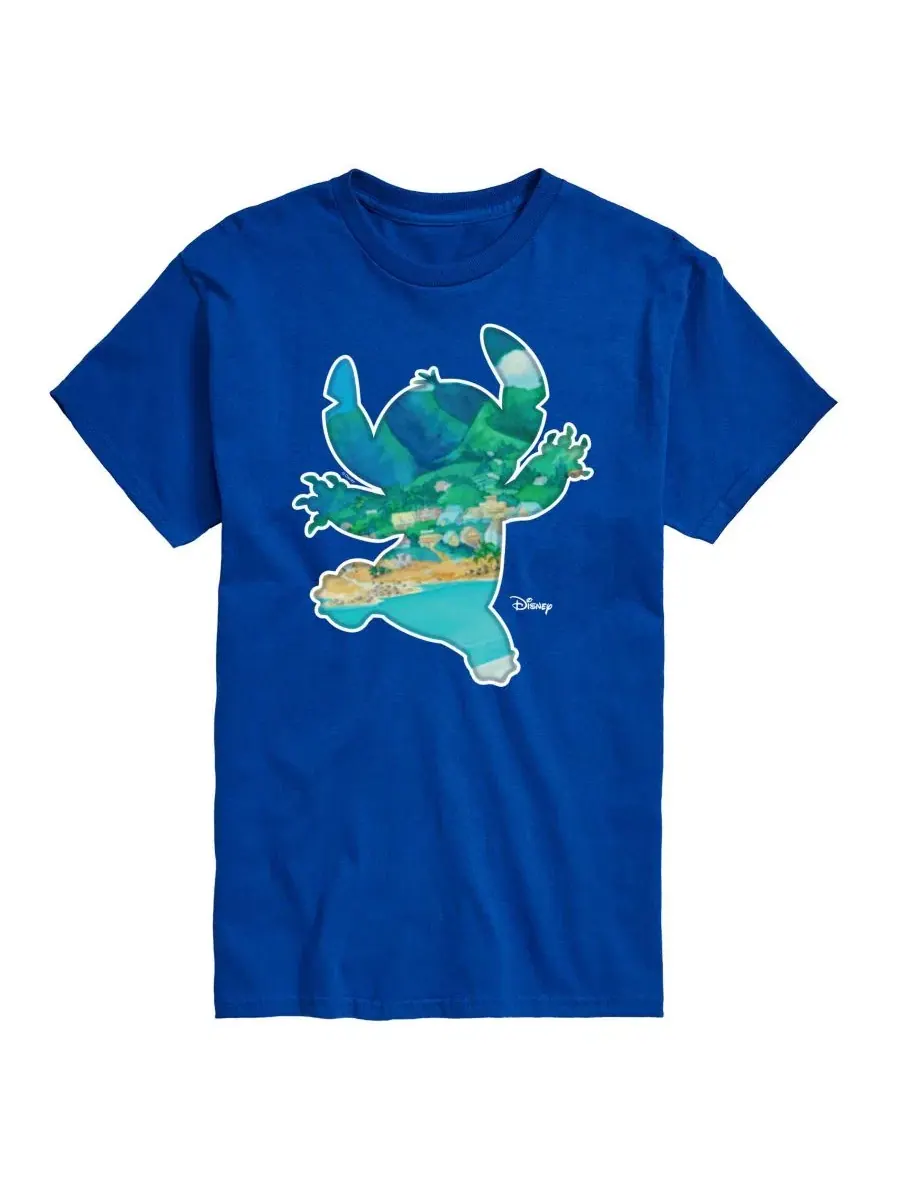 Футболка с принтом Lilo and Stitch Silhouette Scene AIRWAVES — изображение 1 из 3, синий