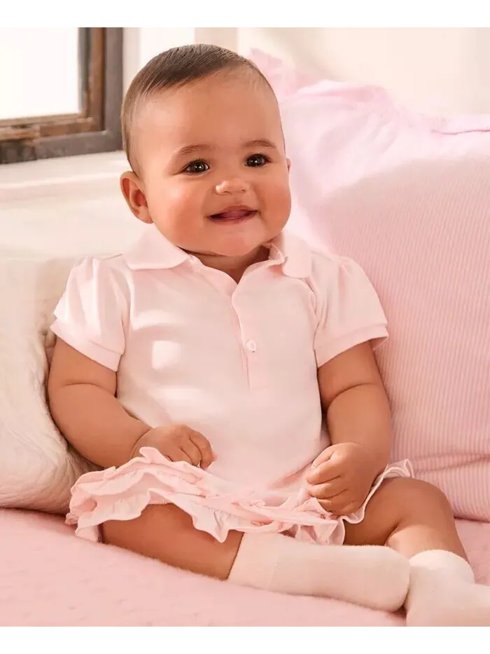Платье-кекс с рюшами и отделкой для маленьких девочек Polo Ralph Lauren — изображение 1 из 6, темно-синий