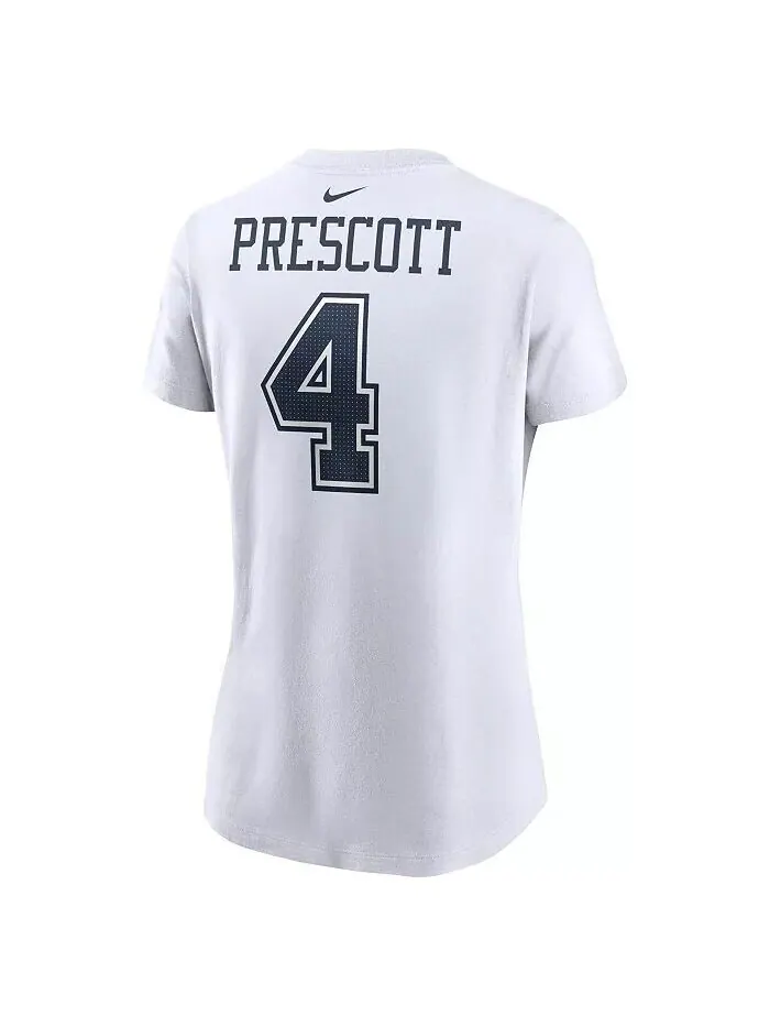 Женская футболка Dak Prescott White Dallas Cowboys с именем и номером игрока Nike — изображение 3 из 3, белый