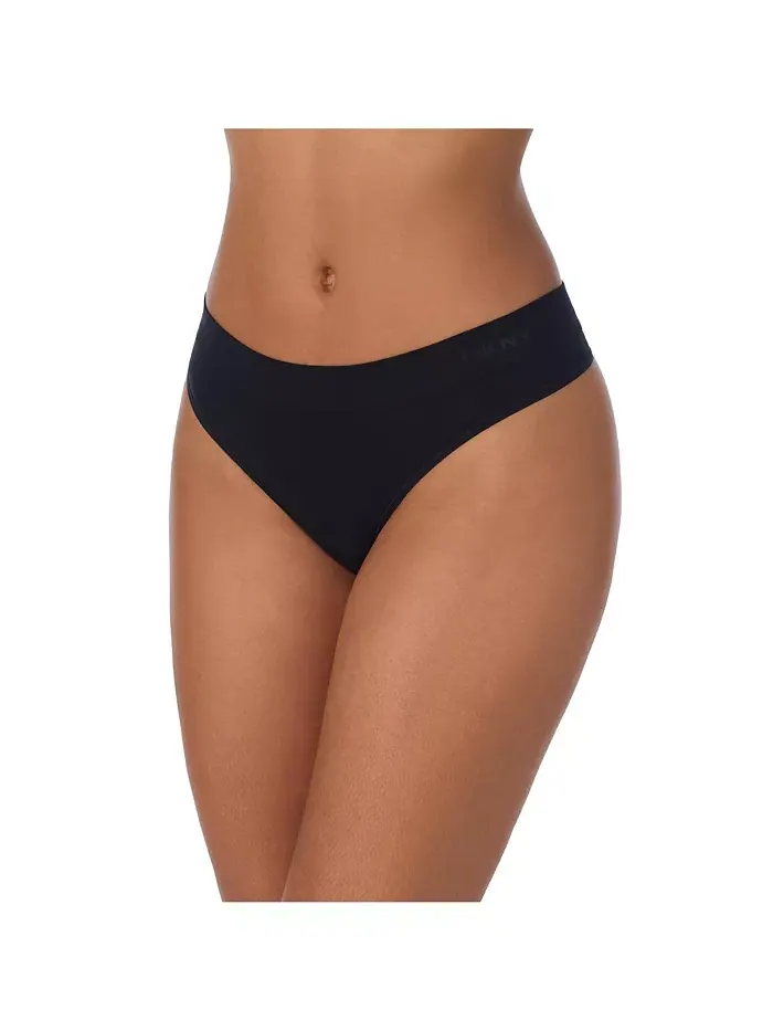 Женские бесшовные трусы-стринги Litewear, 3 шт., DK5016NP3 DKNY — изображение 3 из 3, черный