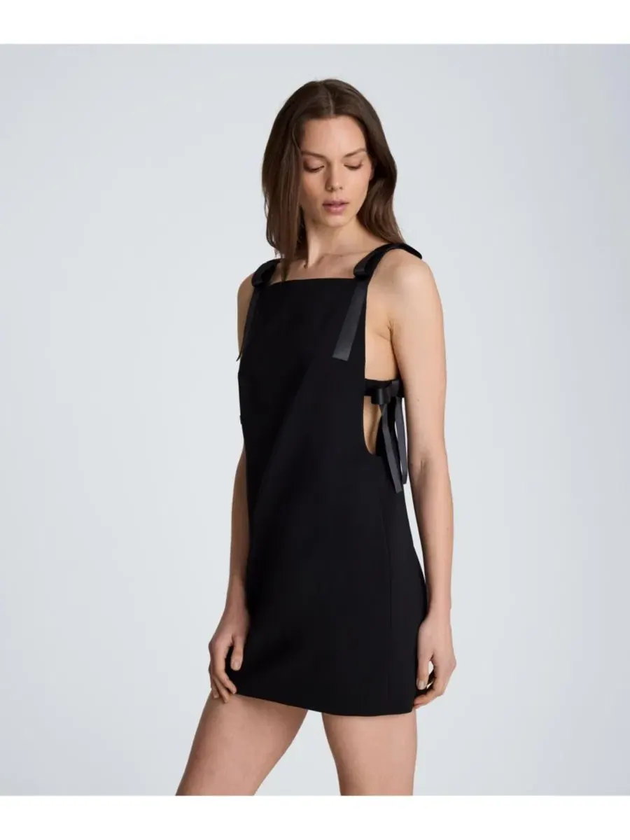 Платье мини с квадратным вырезом и бантами Kenneth Cole — изображение 3 из 6, черный