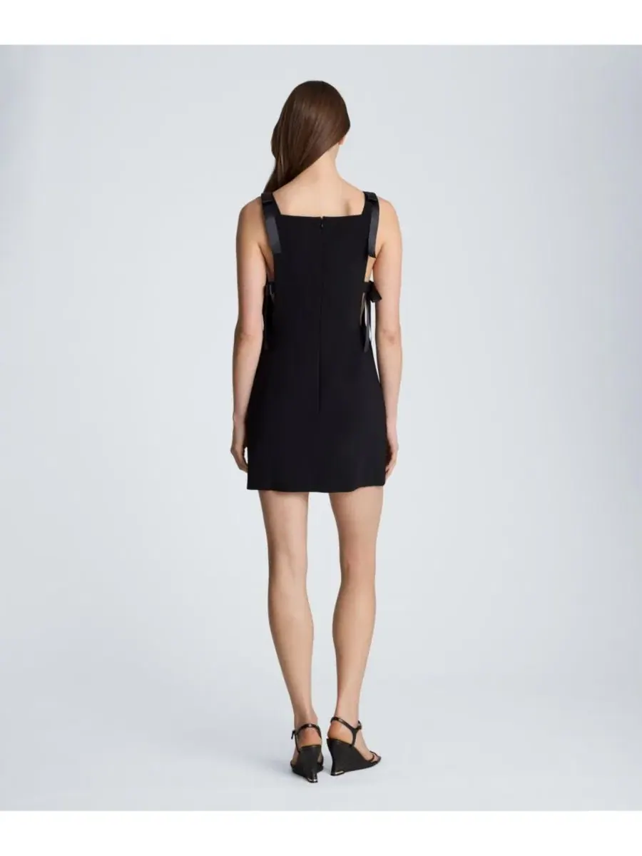 Платье мини с квадратным вырезом и бантами Kenneth Cole — изображение 5 из 6, черный
