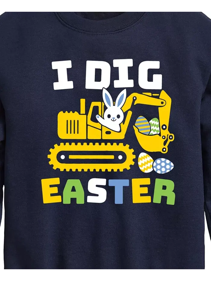 Флисовая толстовка с принтом "I Dig Easter" для мальчиков старшего возраста Hybrid — изображение 3 из 3, синий