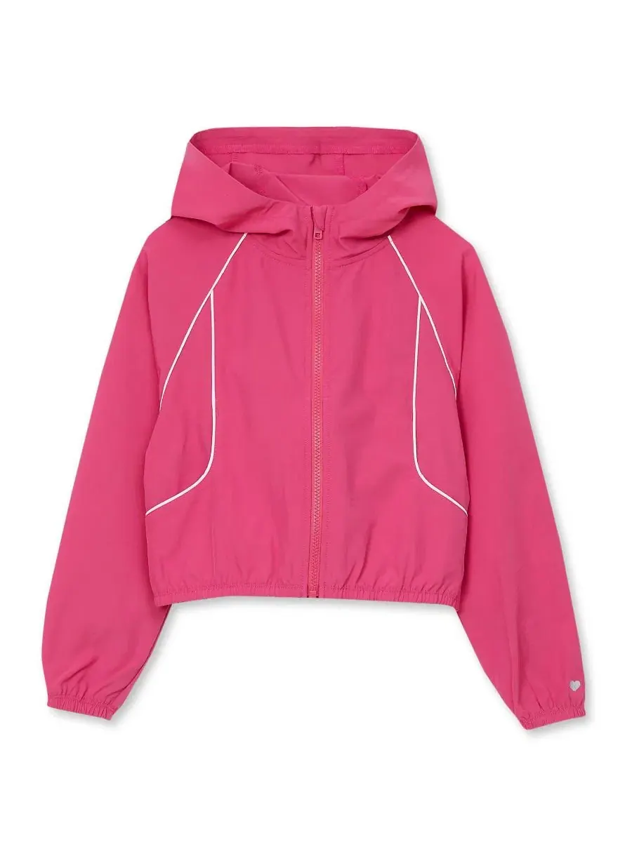 Детская спортивная куртка с длинным рукавом и капюшоном, модель Girls Active Long Sleeve Hooded
