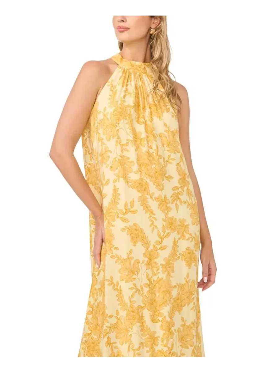 Макси-платье с завязкой на спине, модель Halter Neck Sleeveless Vince Camuto — изображение 2 из 3, кремовый