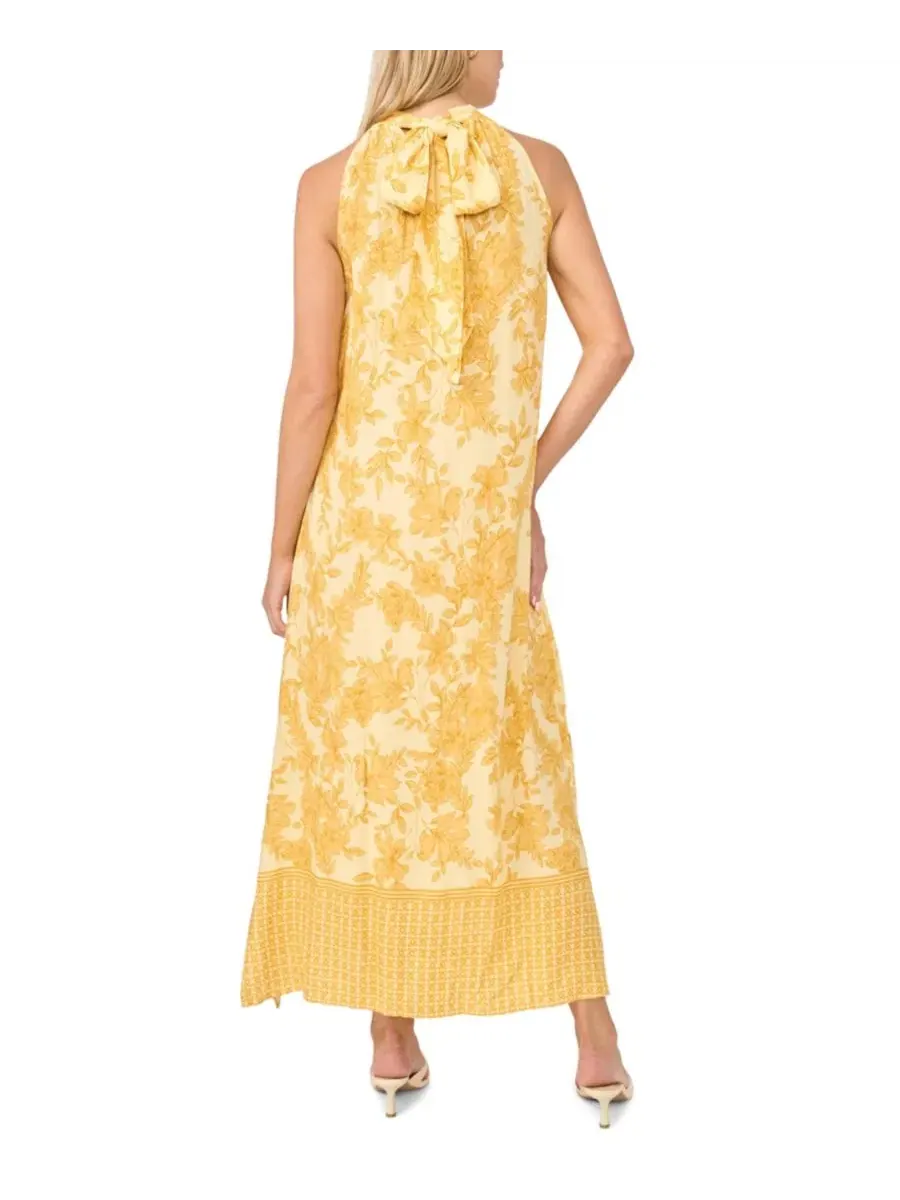Макси-платье с завязкой на спине, модель Halter Neck Sleeveless Vince Camuto — изображение 3 из 3, кремовый