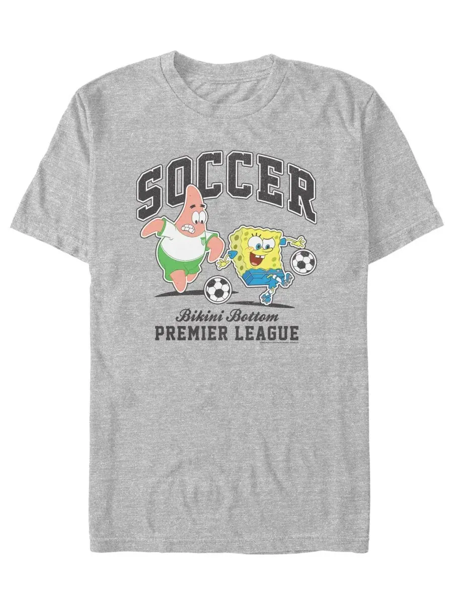 Футболка с графическим принтом Sponge Bob Soccer Fifth Sun — изображение 1 из 3, серый