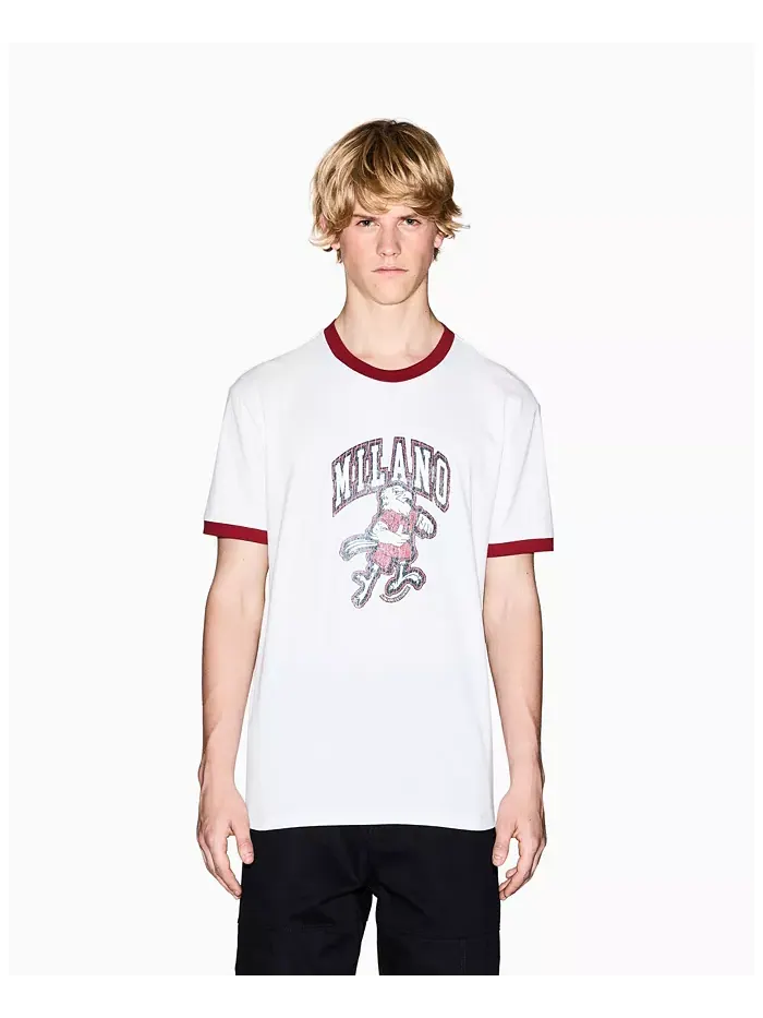 Мужская футболка Retro Milano Eagle A|X Armani Exchange — изображение 1 из 5, бежевый/бежевый