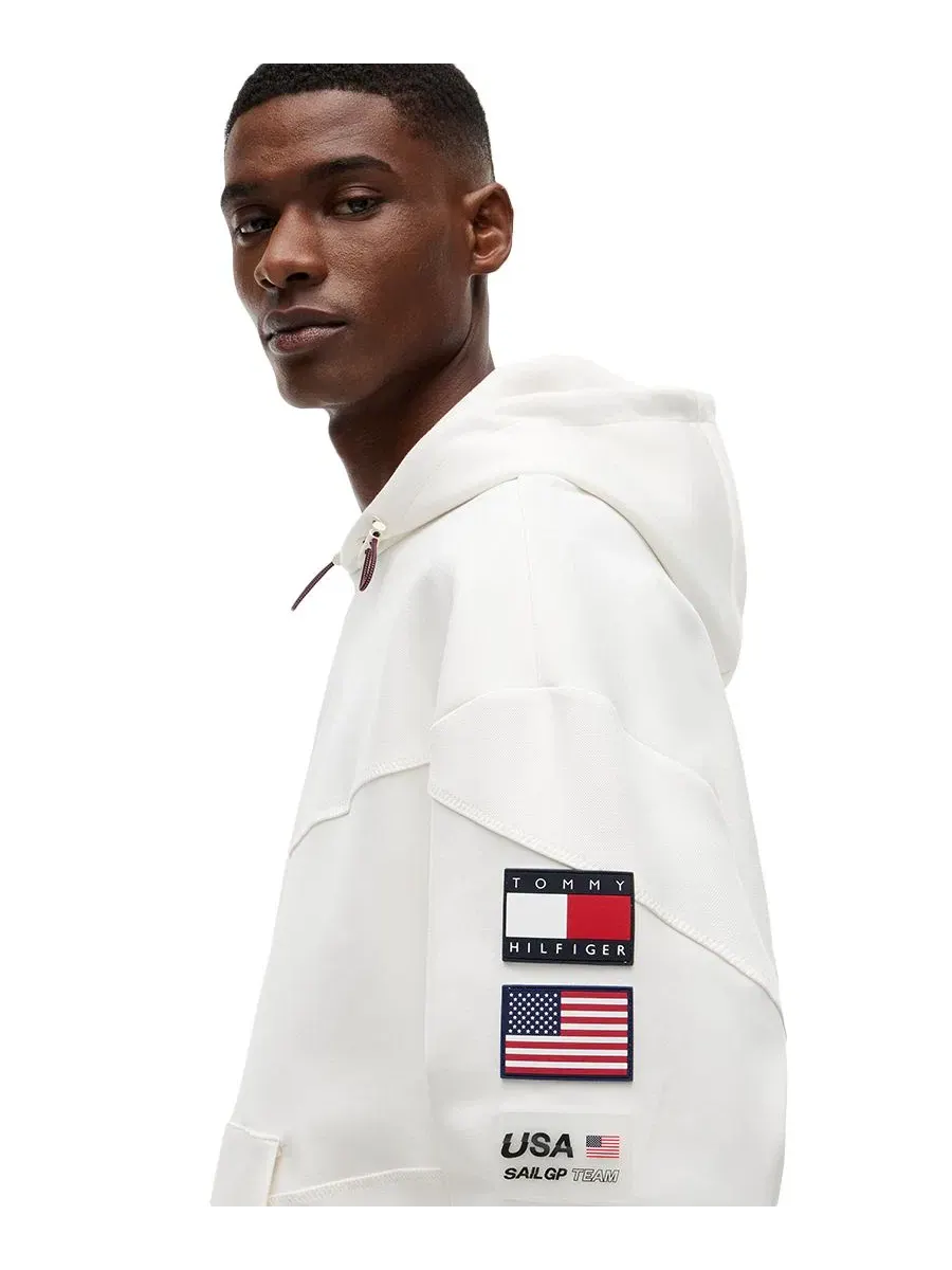 Худи с капюшоном, свободного кроя Stealth Tommy Hilfiger — изображение 3 из 4, экру
