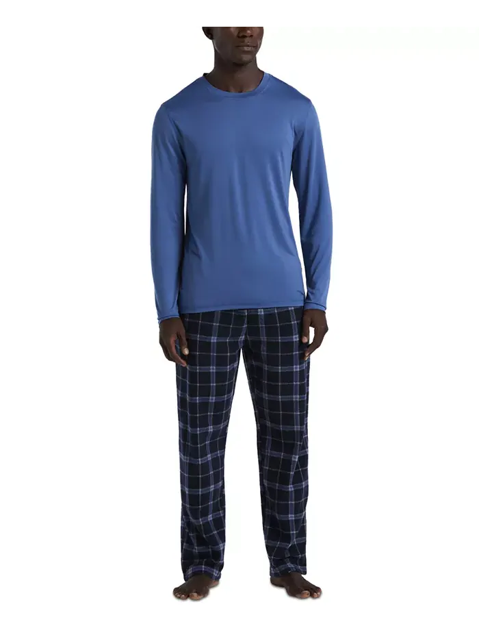Мужской однотонный комплект пижамы в клетку Buffalo Perry Ellis Portfolio