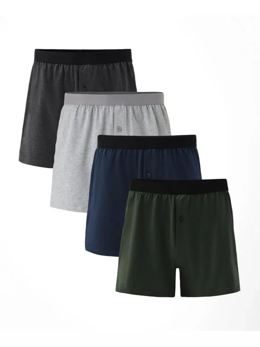 Комплект боксеров из органического хлопка, 4 шт, Everyday Knit Boxer Pact, Everyday Solid Bundle — изображение 1 из 3