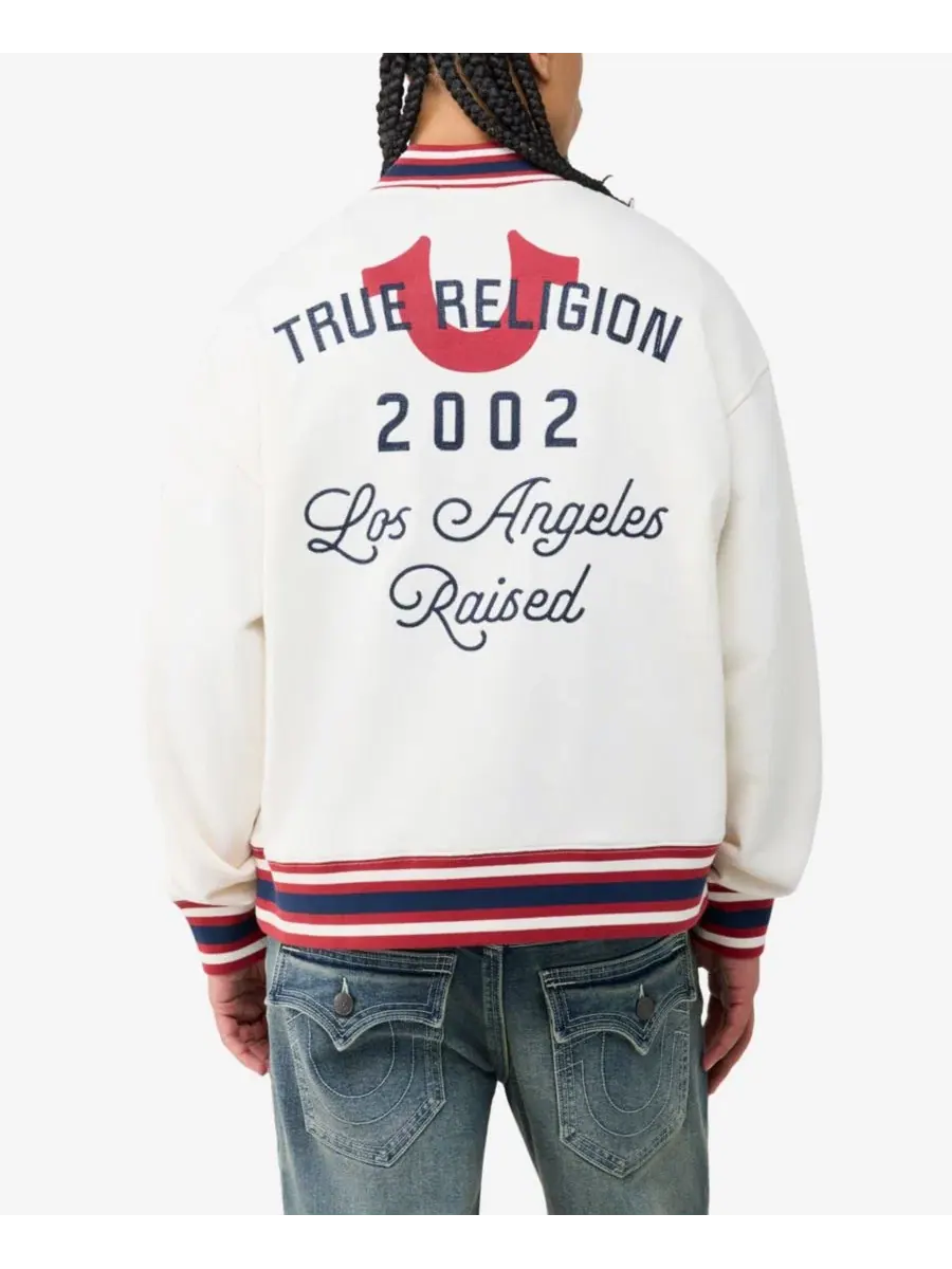 Худи с четверть-молнией, свободный крой, с принтом, Raised In Los Angeles True Religion