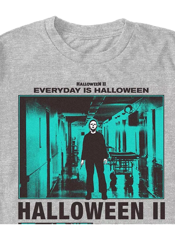 Мужская футболка Halloween II с графическим принтом Fifth Sun — изображение 3 из 3, серый