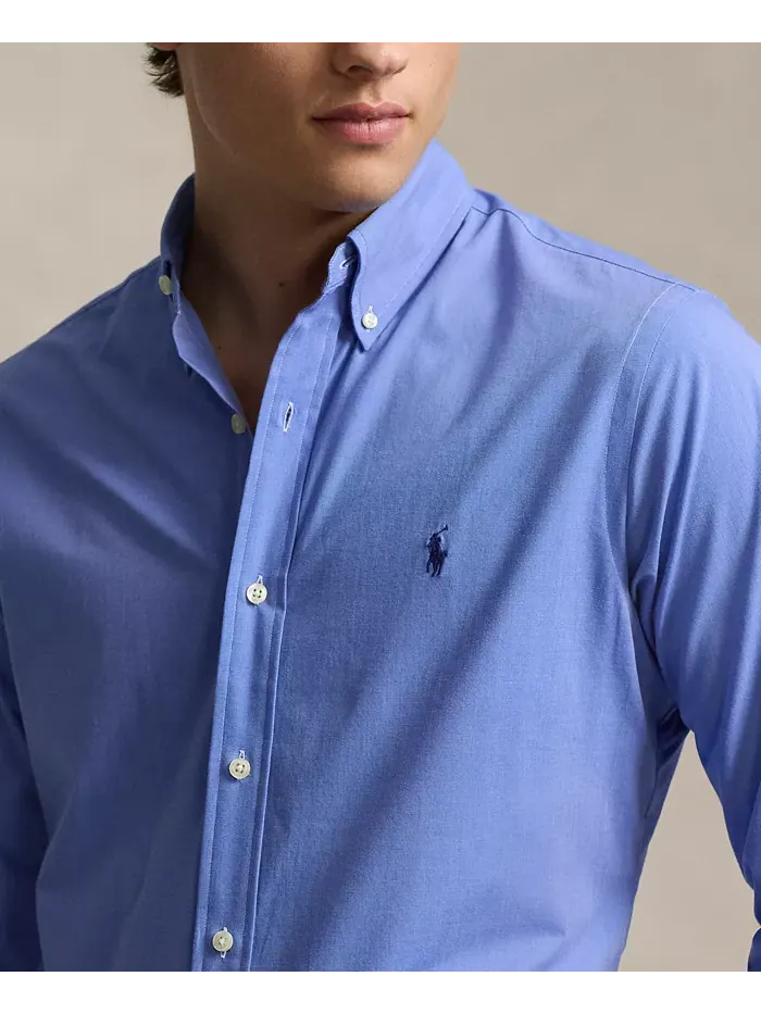 Мужская классическая рубашка из стрейч-поплина Polo Ralph Lauren — изображение 3 из 6, синий