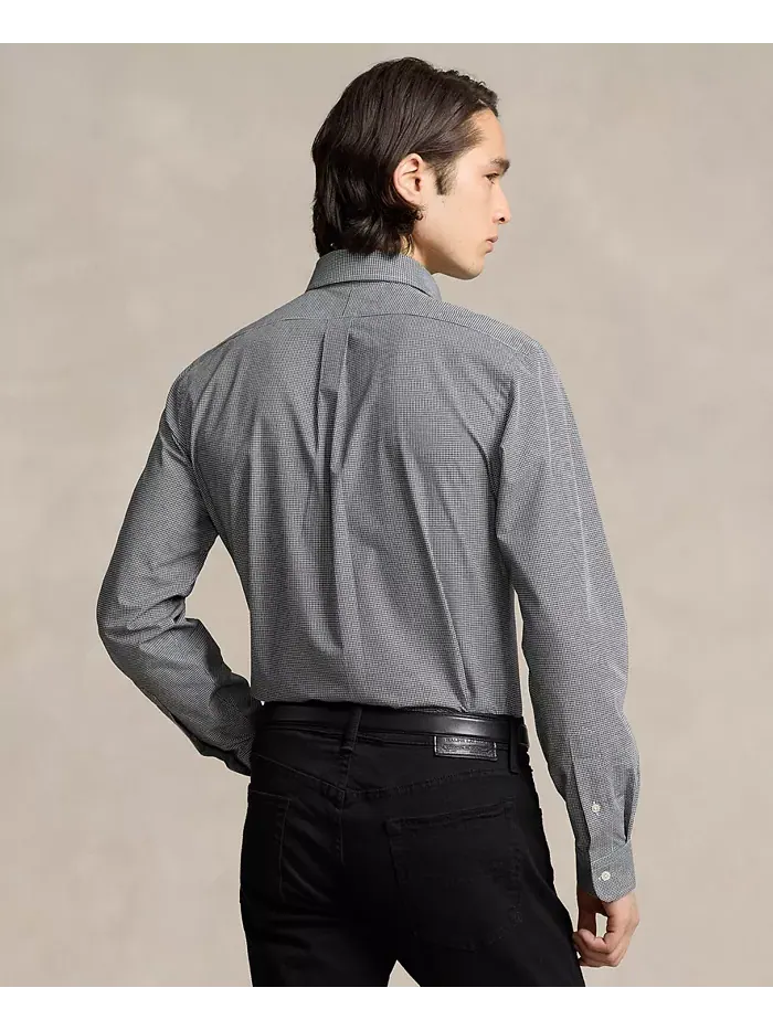 Мужская классическая рубашка из стрейч-поплина Polo Ralph Lauren — изображение 2 из 7, черный/белый