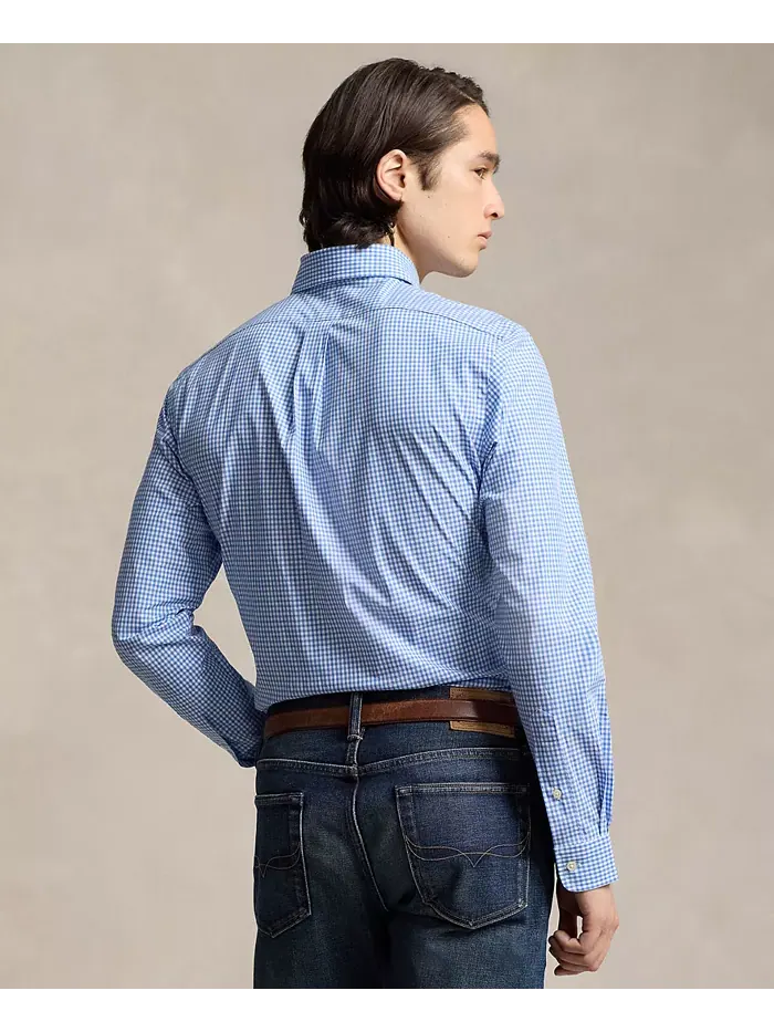 Мужская классическая рубашка из стрейч-поплина Polo Ralph Lauren — изображение 2 из 6, синий/белый
