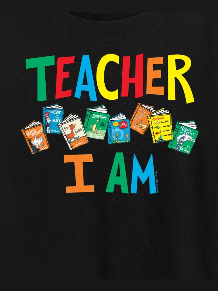 Футболка с принтом Dr. Seuss Teacher I Am Hybrid Apparel — изображение 3 из 3, черный