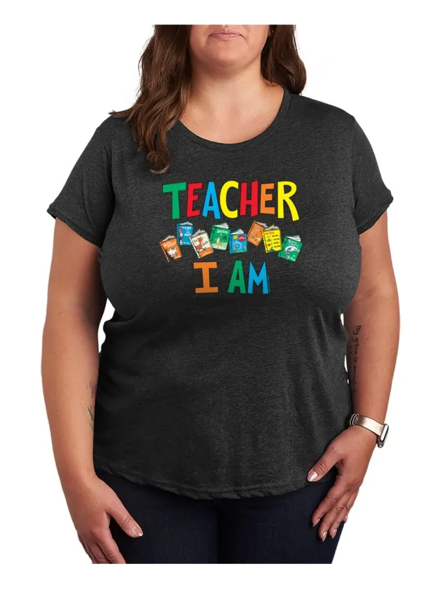 Футболка с длинным рукавом с принтом Dr. Seuss Teacher I Am Hybrid Apparel