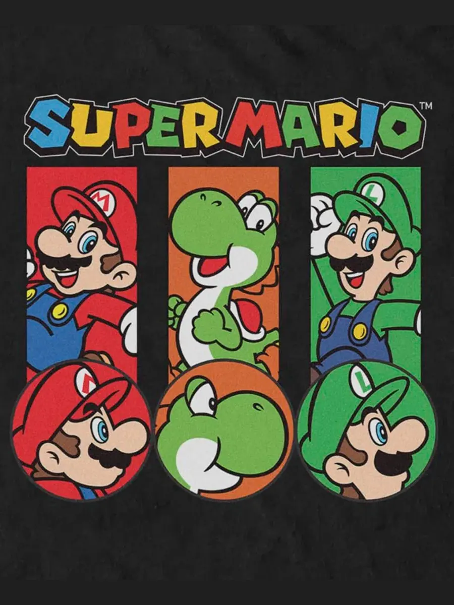 Футболка с принтом Nintendo Super Three Up Rl Fifth Sun — изображение 3 из 3, черный