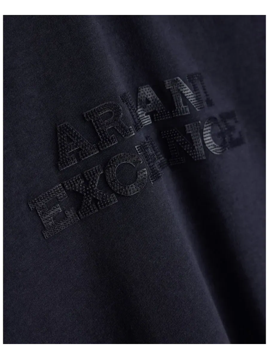 Футболка с коротким рукавом и логотипом A|X Armani Exchange — изображение 3 из 3, глубокий темно-синий