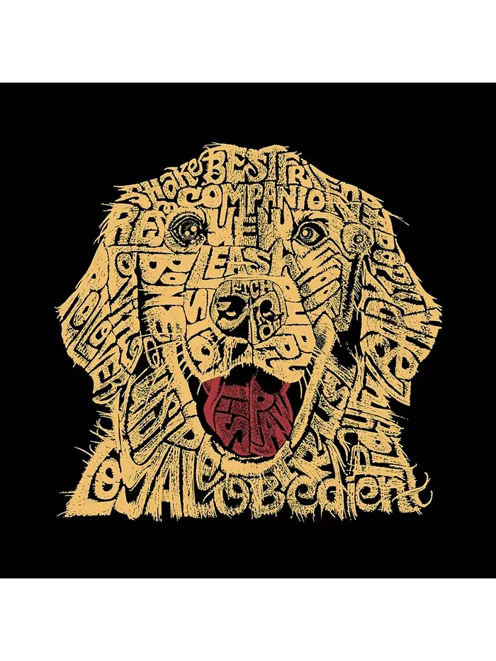 Мужская толстовка с капюшоном Word Art - Собака La Pop Art — изображение 2 из 2, серый