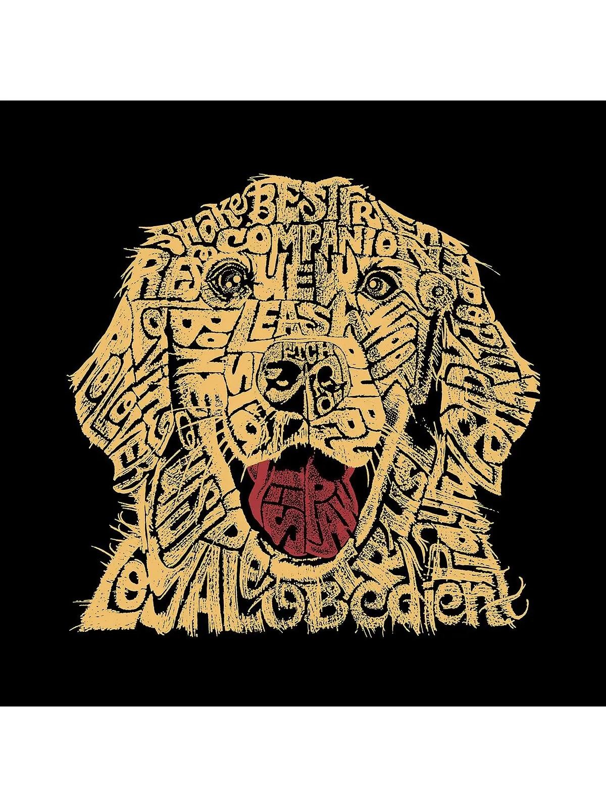 Мужская толстовка с капюшоном word art - собака LA Pop Art — изображение 2 из 2, темный серый