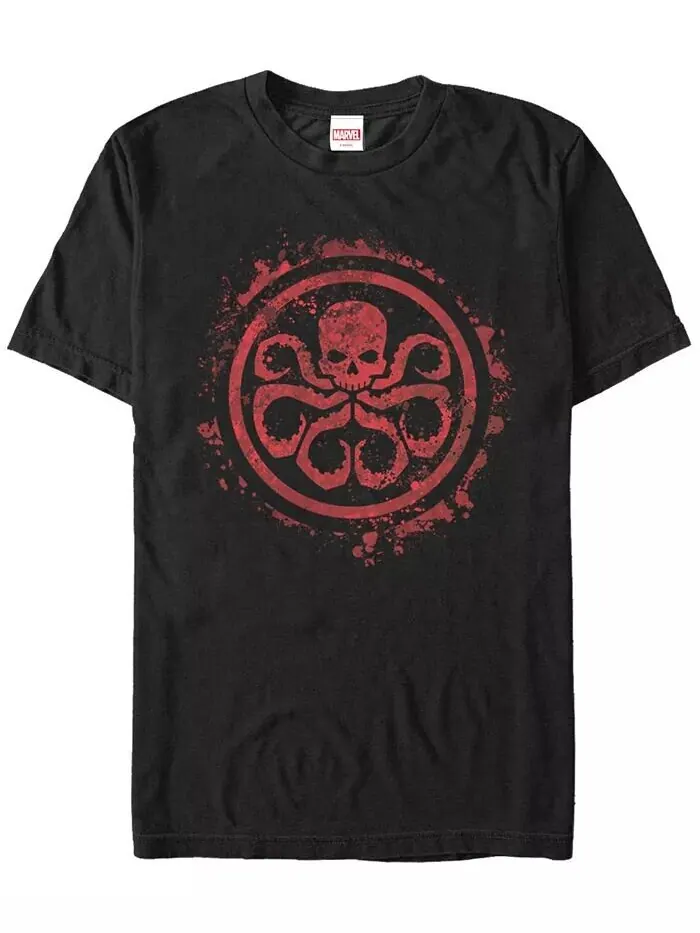 Футболка с коротким рукавом и логотипом Marvel Hydra Red Paint Splatter Chest Fifth Sun — изображение 1 из 1, черный