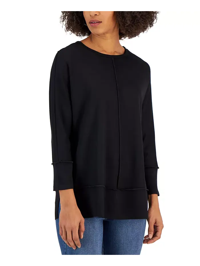 Женская туника Serenity Knit с рукавом 3/4 Jones New York — изображение 1 из 3, черный