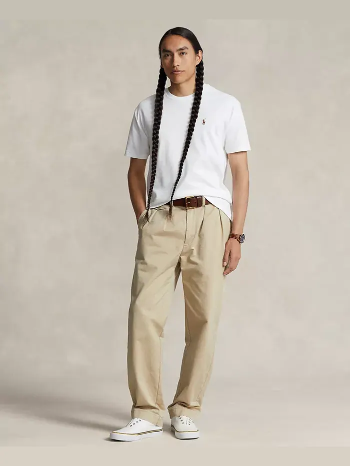 Мужская футболка Custom Slim Fit из мягкого хлопка Polo Ralph Lauren — изображение 4 из 4, белый