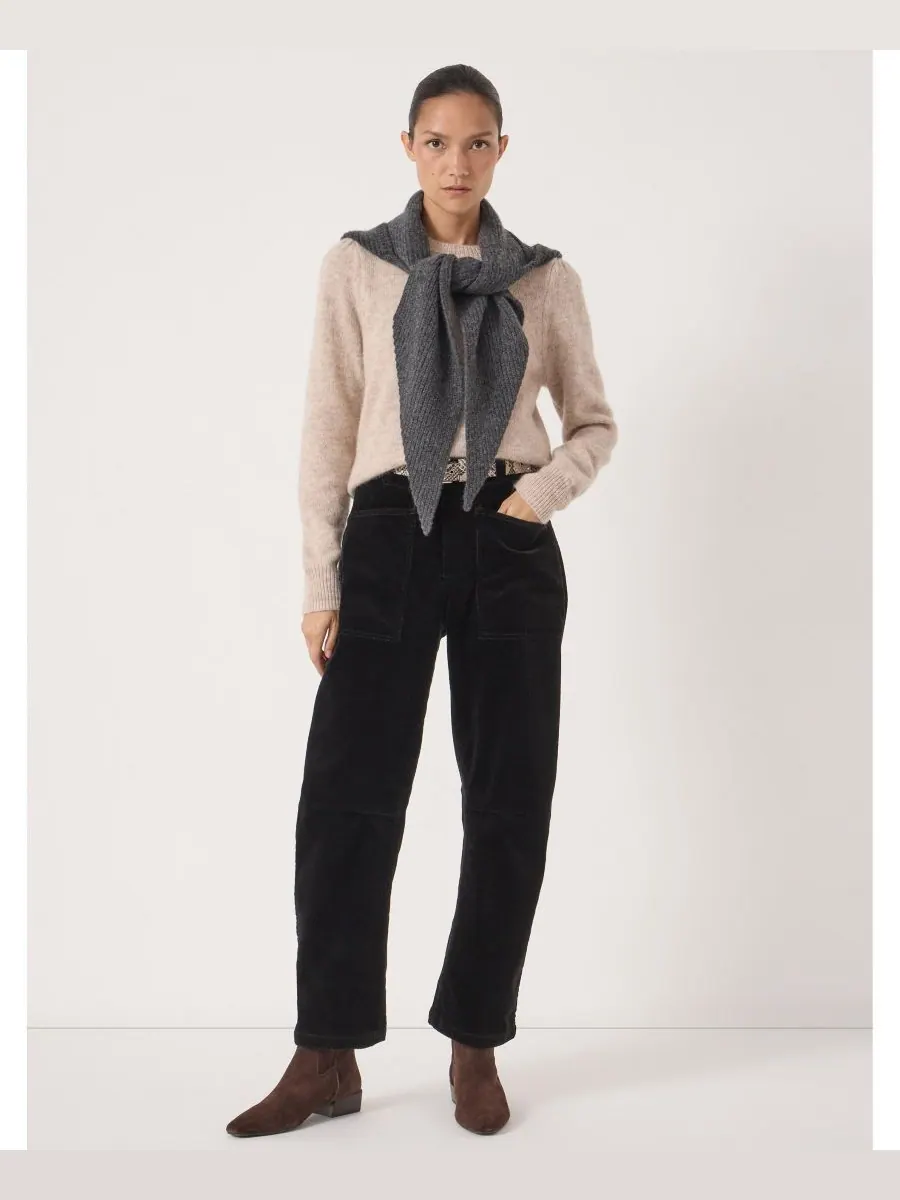 Женские вельветовые брюки Cordi Barrel Leg Cord Pants Hush — изображение 3 из 5, черный