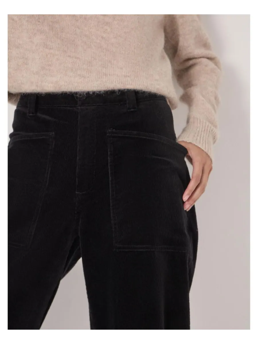Женские вельветовые брюки Cordi Barrel Leg Cord Pants Hush — изображение 5 из 5, черный