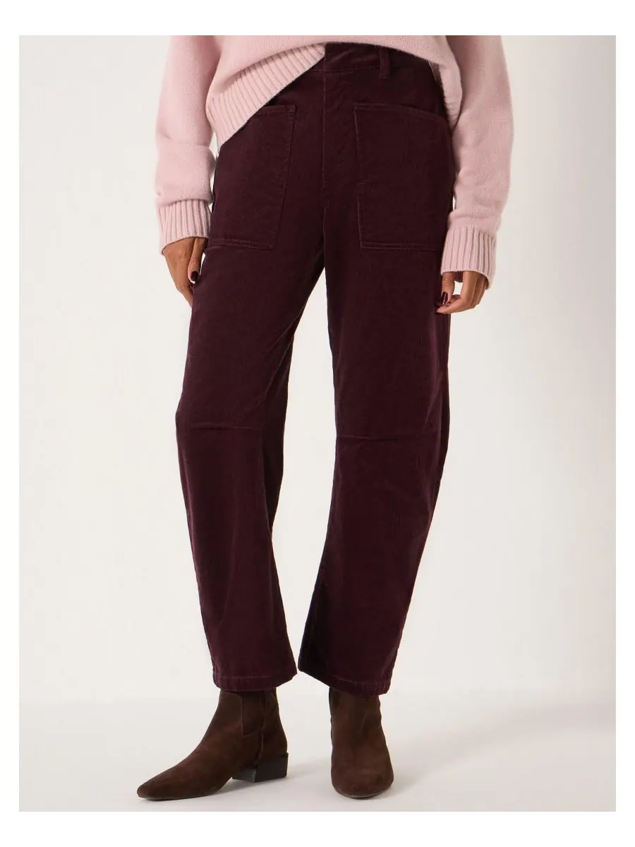 Женские вельветовые брюки Cordi Barrel Leg Cord Pants Hush — изображение 1 из 4, бордовый фиолетовый