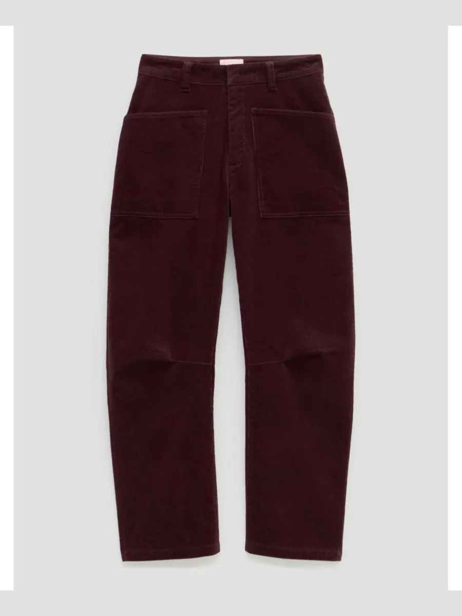 Женские вельветовые брюки Cordi Barrel Leg Cord Pants Hush — изображение 2 из 4, бордовый фиолетовый