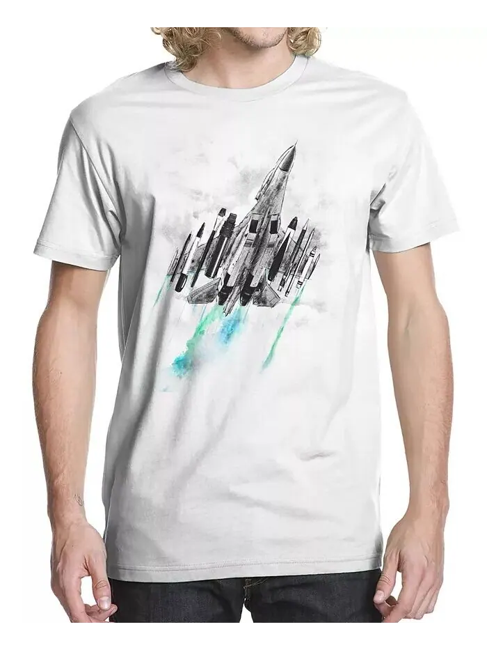 Мужская футболка с рисунком Art Supply Fighter Jet Beachwood