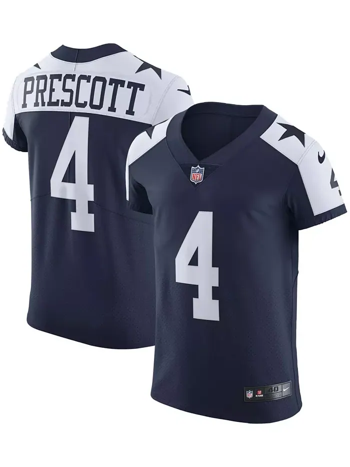 Мужская альтернативная игровая футболка Dak Prescott Dallas Cowboys Vapor Elite Nike — изображение 1 из 5, темно-синий/белый