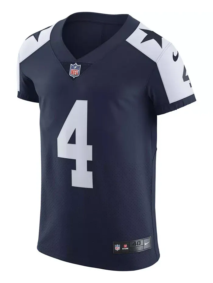 Мужская альтернативная игровая футболка Dak Prescott Dallas Cowboys Vapor Elite Nike — изображение 3 из 5, темно-синий/белый