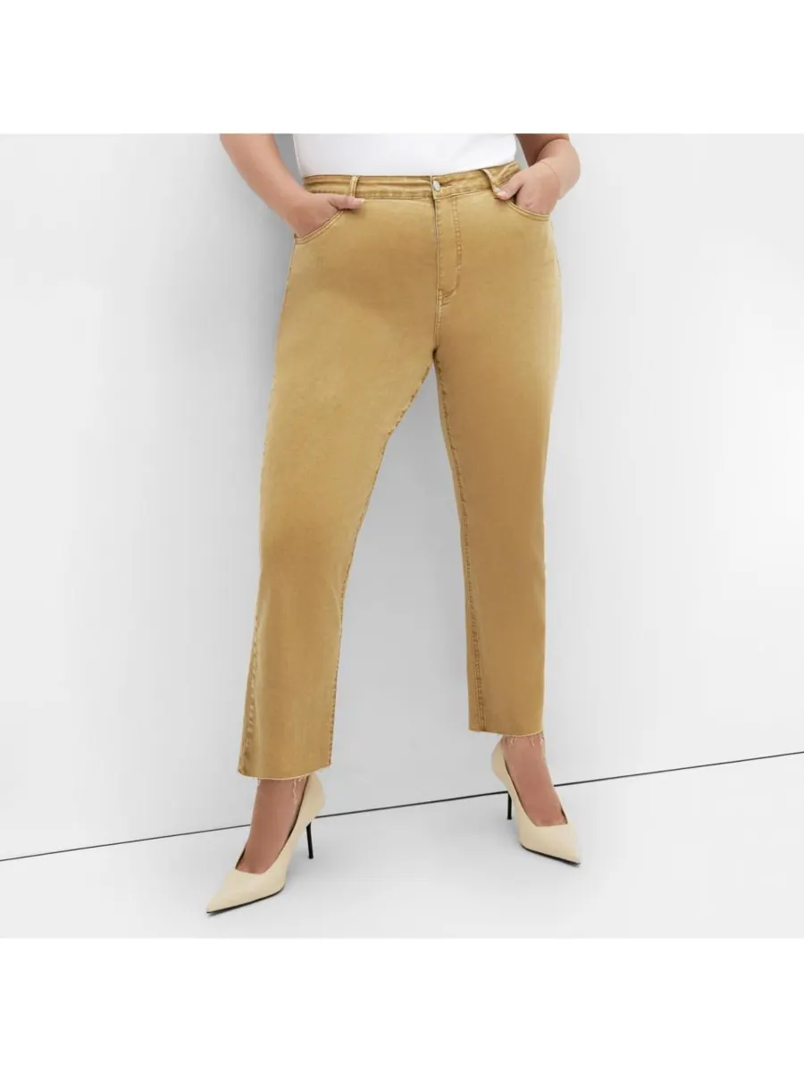Джинсы прямого кроя Harley Fit Clover Row больших размеров CITY CHIC — изображение 1 из 4, коричневый