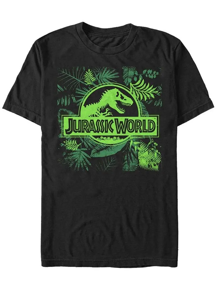 Мужская футболка с короткими рукавами и логотипом Jurassic World Fern Leaf Fifth Sun — изображение 1 из 1, черный