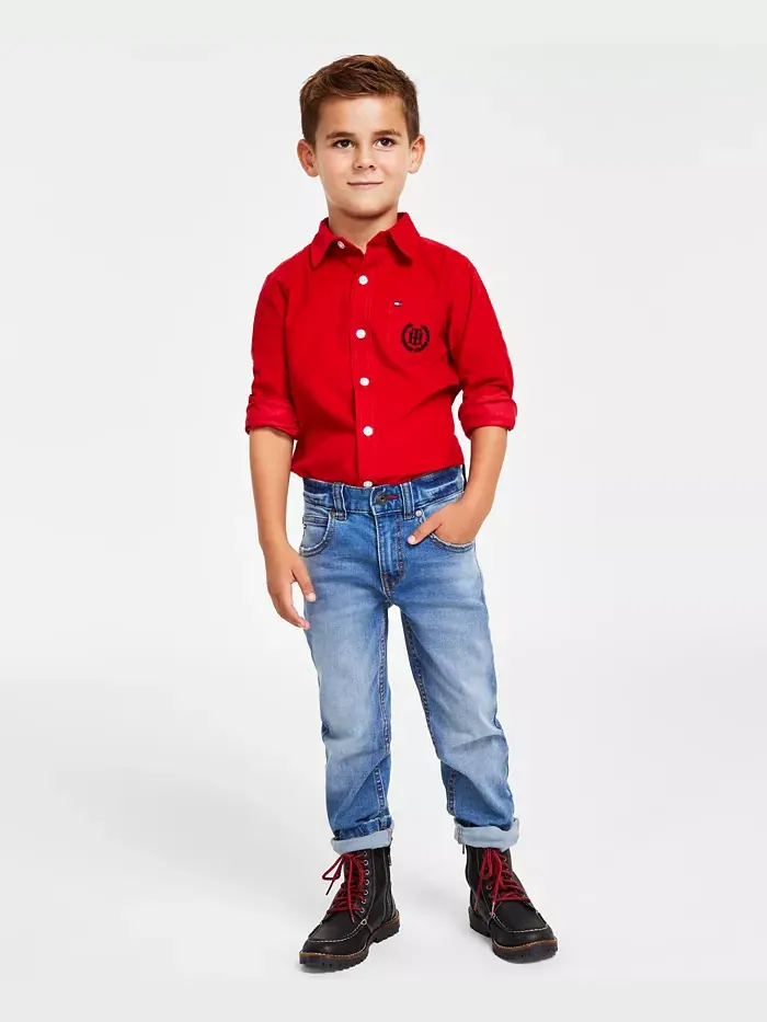Джинсы для малышей и мальчиков Regular-Fit Blue Stone Tommy Hilfiger — изображение 6 из 8, синий