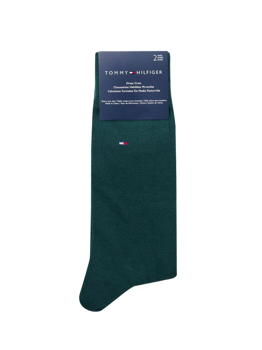 Мужские однотонные носки (2 шт) Tommy Hilfiger — изображение 3 из 3, зеленый/черный
