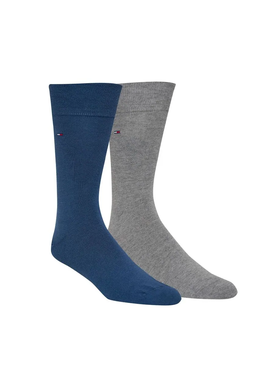 Мужские однотонные носки (2 шт) Tommy Hilfiger — изображение 2 из 3, синий/серый