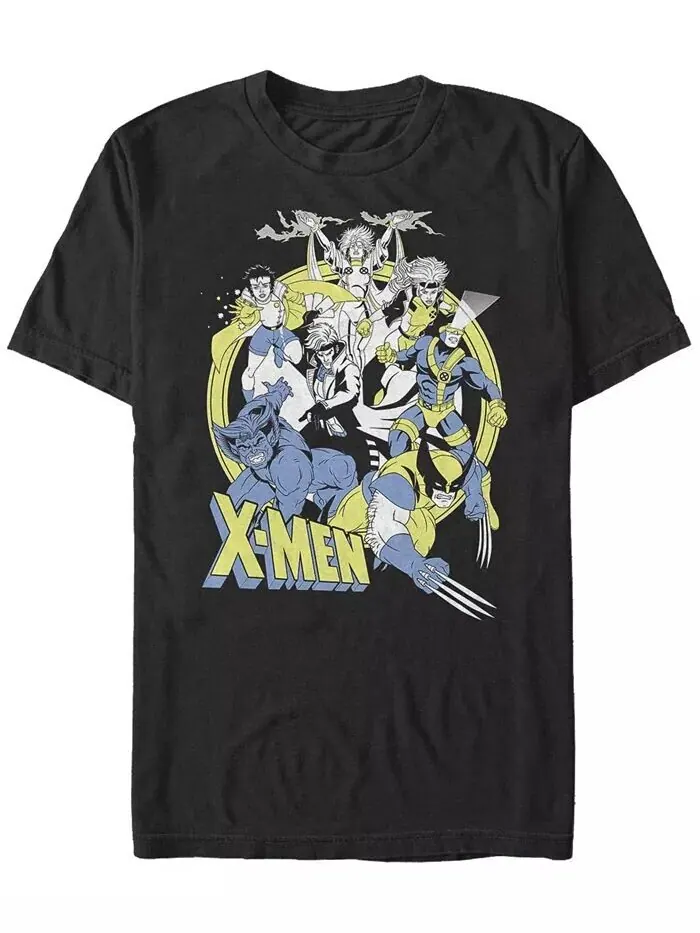 Мужская винтажная футболка X-Men с короткими рукавами и круглым вырезом Fifth Sun — изображение 1 из 1, черный