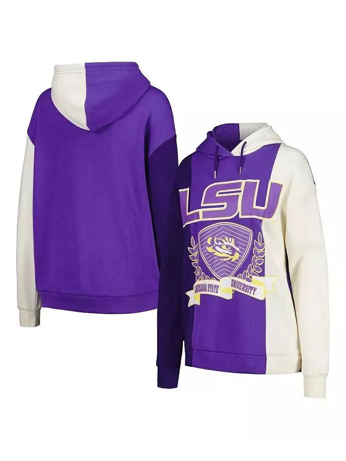Женская фиолетовая толстовка с капюшоном LSU Tigers Hall of Fame с цветными блоками Gameday Couture