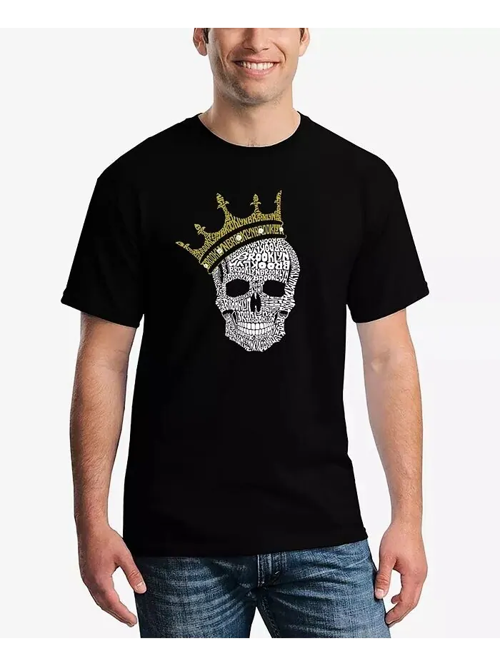 Мужская футболка с коротким рукавом Word Art Brooklyn Crown LA Pop Art — изображение 1 из 3, черный