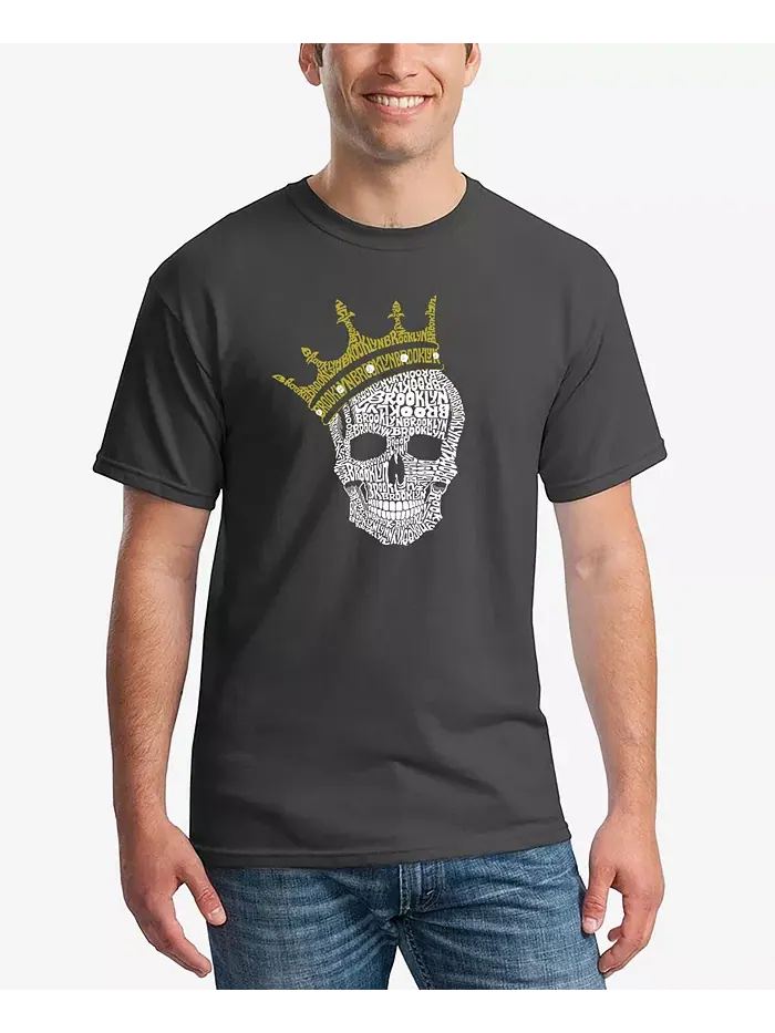 Мужская футболка с коротким рукавом Word Art Brooklyn Crown LA Pop Art — изображение 1 из 3, темный серый
